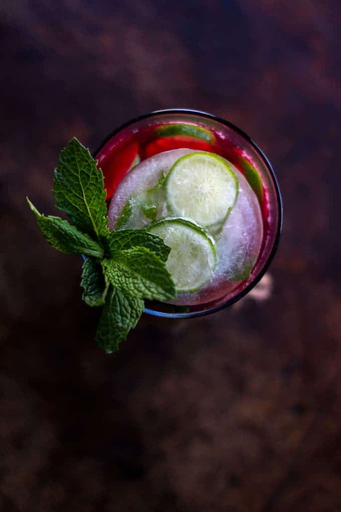 Cranberry Agua Fresca with Fresh Mint and Lime Recipe