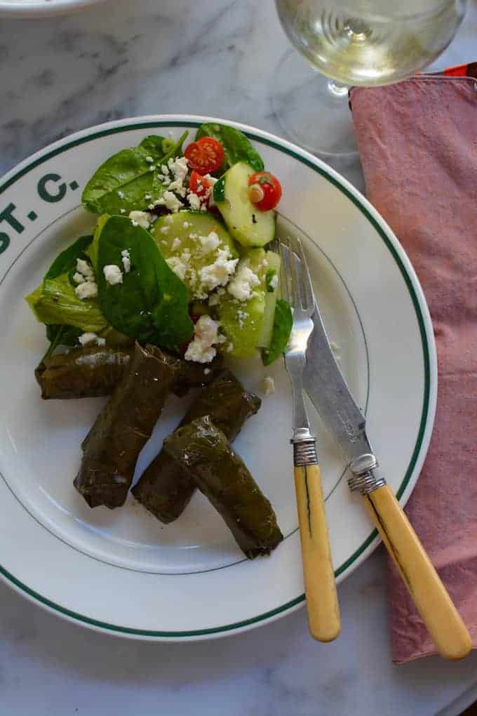 These meat-stuffed grape leaves make a tasty appetizer or the spotlight to a special dinner with warm pita bread, lemony cucumber salad, and creamy hummus.