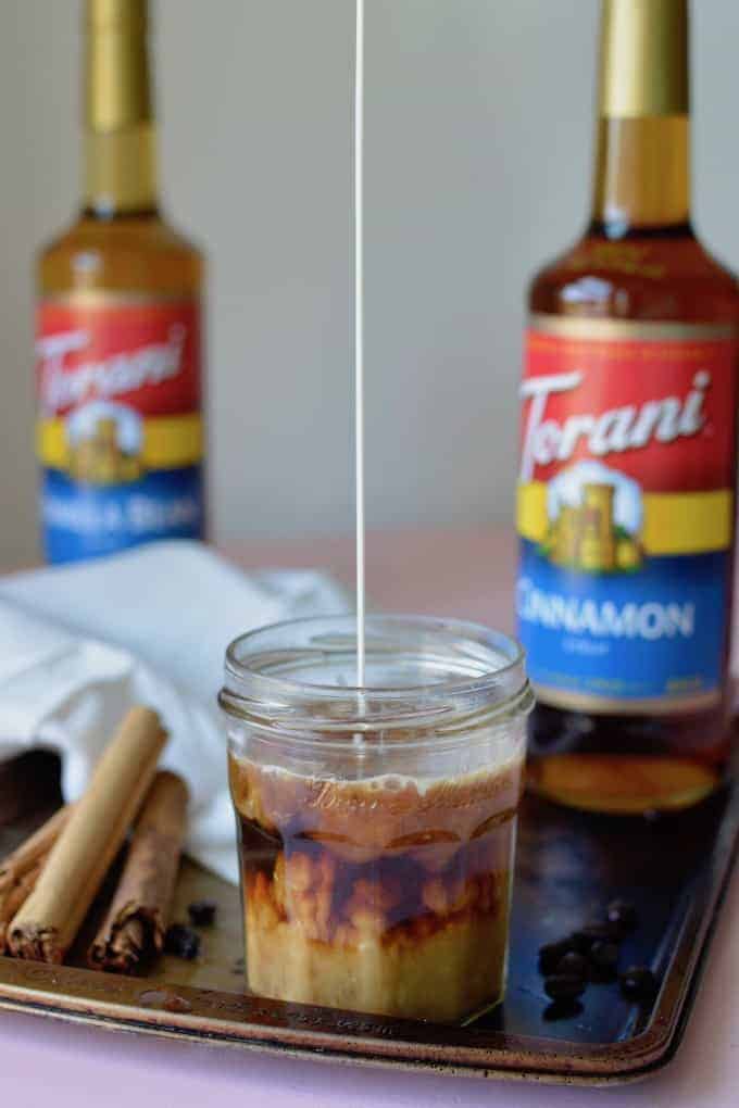 The PSL was so 5 years ago. Start a new trend this fall with this Cinnamon-Vanilla Mexican Coffee. Super easy to make at home and just as delicious. #PumpkinSoBasic #Torani #coffeedrinks #Mexicancoffee