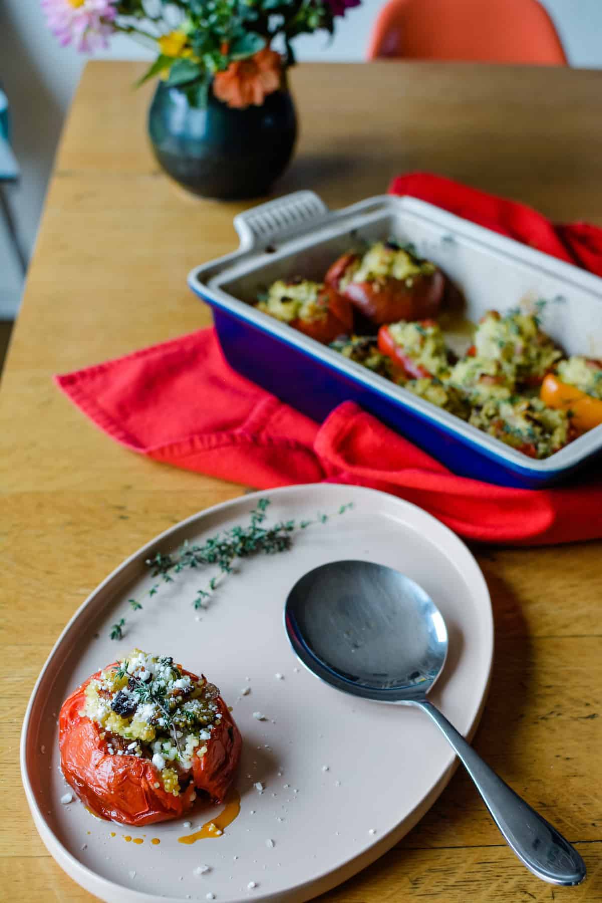 These Orzo and Ham Stuffed Vegetables are a favorite summertime side dish to go with Mexican carne asada, grilled fish, or as a dinner on thier own!