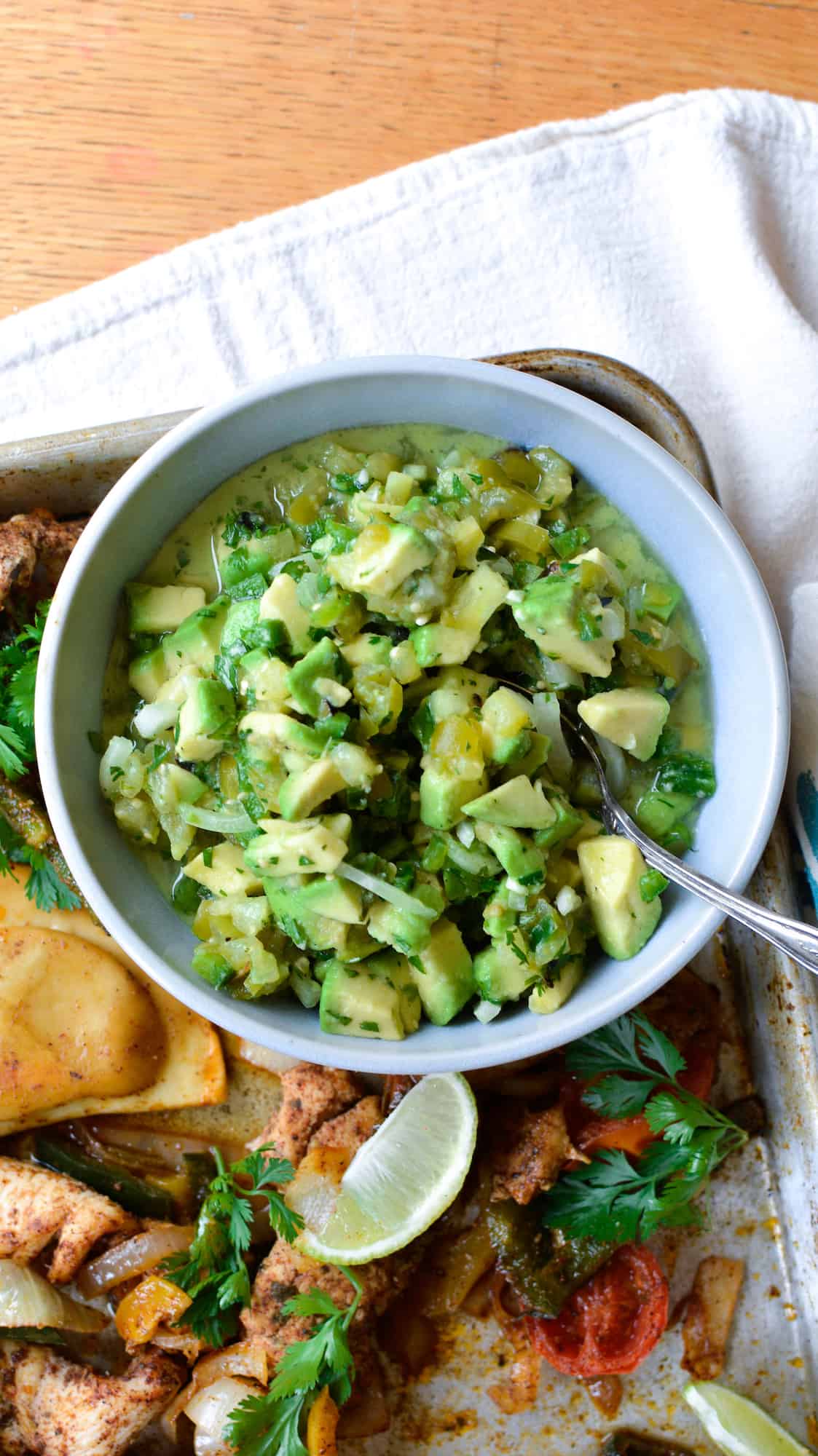 If you’ve been hunting for an easy Avocado Salsa recipe, look no further! Ripe avocado, fresh cilantro, and lots of spicy jalapeños make this completely irresistible. This avocado salsa is as perfect on a tortilla chip as it is over a piece of grilled salmon. #avocadosalsa #avocados #avocadosalsarecipe #avocadorecipe