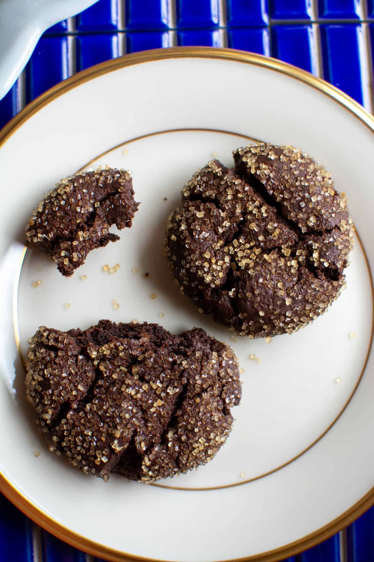Two Mexican chocolate cookies on a plate