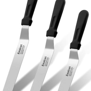 three offset spatulas