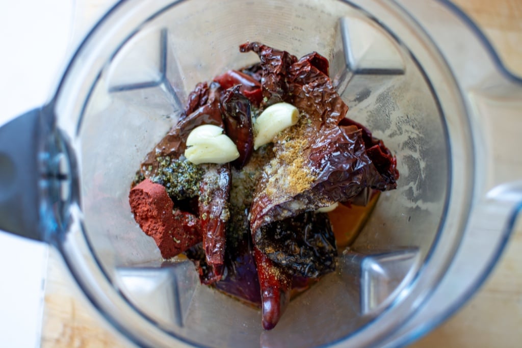 all the ingredients for the marinade in a blender