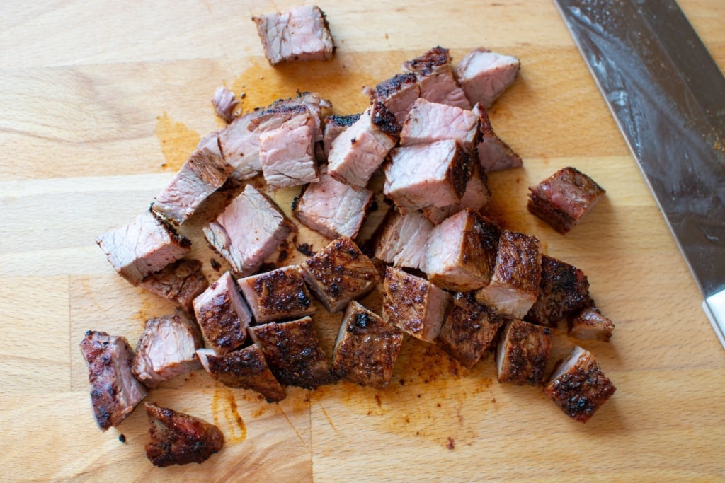 carne asada cut into pieces