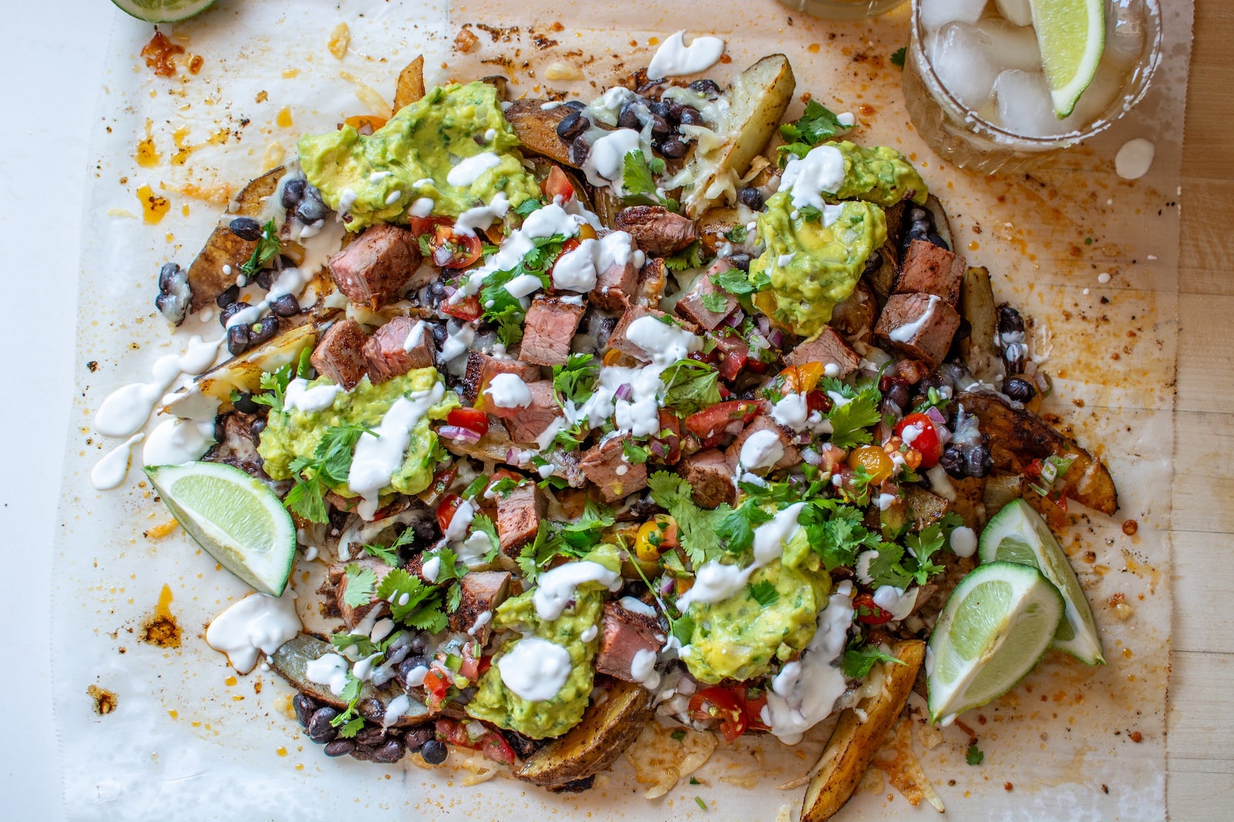 carne asada fries with all the toppings