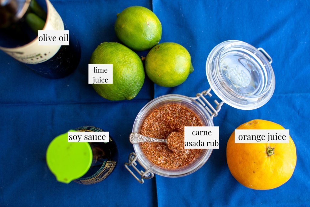 all the ingredients to make the wet marinade