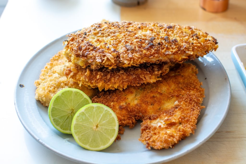 chicken empanizado on a plate