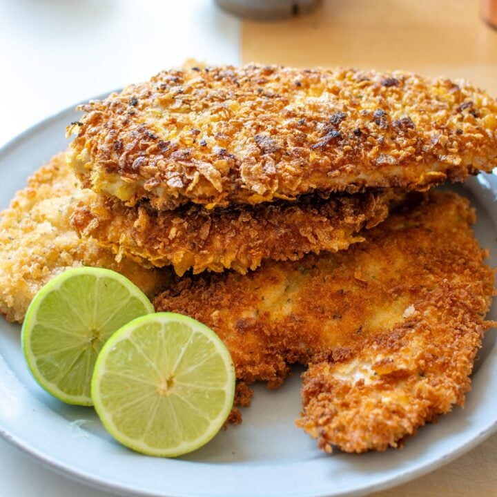 chicken empanizado on a plate