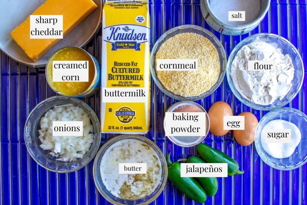 All the ingredients to make Mexican cornbread